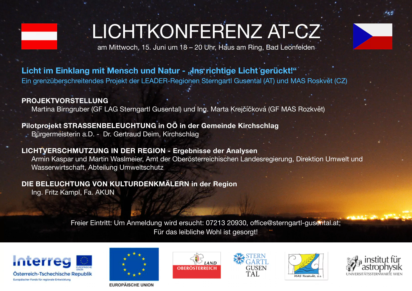 Einladung Lichtkonferenz AT-CZ in Bad Leonfelden