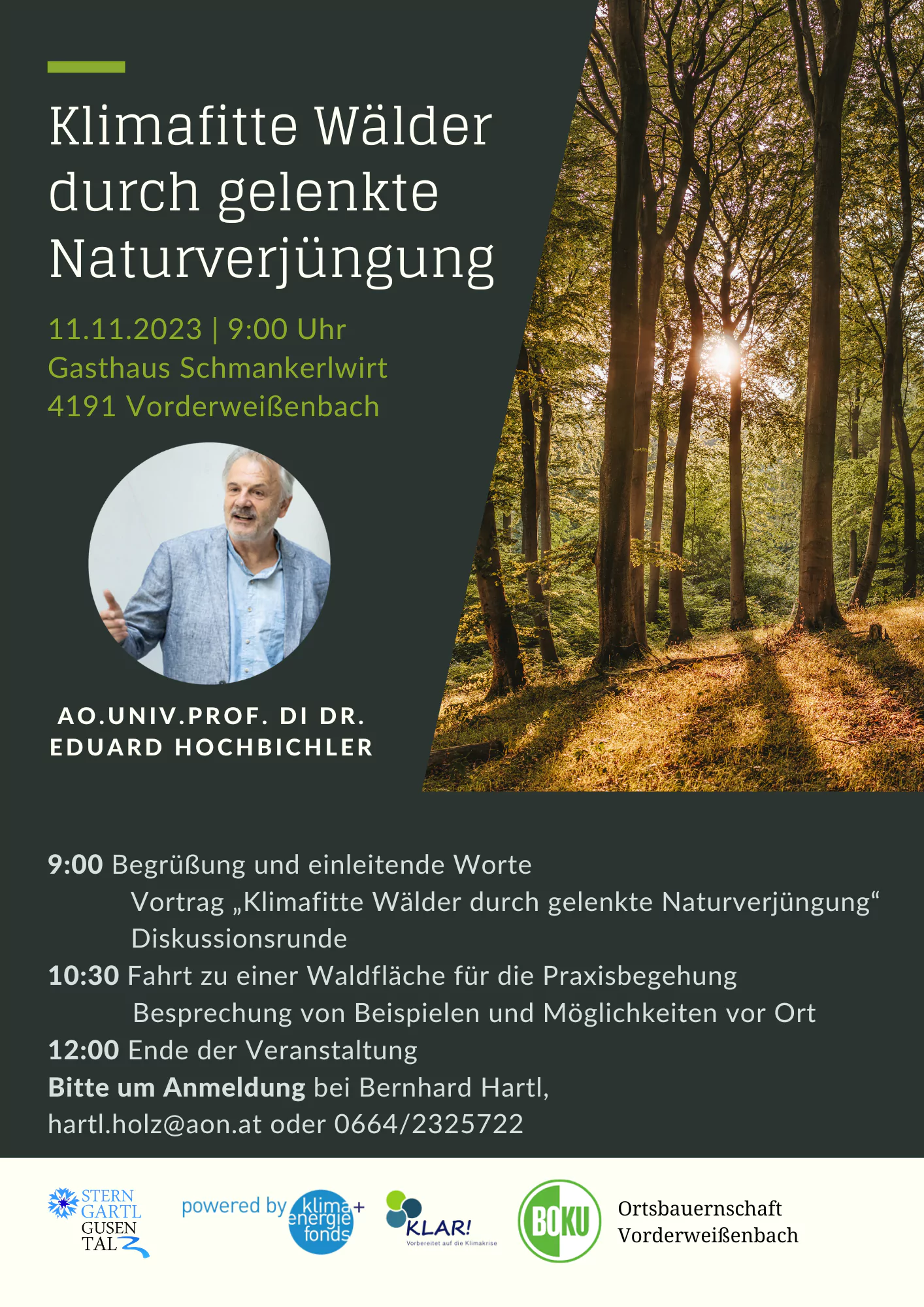 Einladung Klimafitte Wälder durch gelenkte Naturverjüngung in Vorderweißenbach