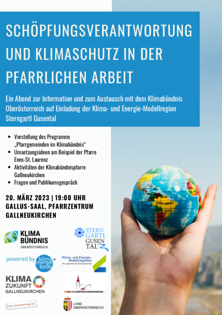 Einladung Infoabend Schöpfungsverantwortung & Klimaschutz in der pfarrlichen Arbeit