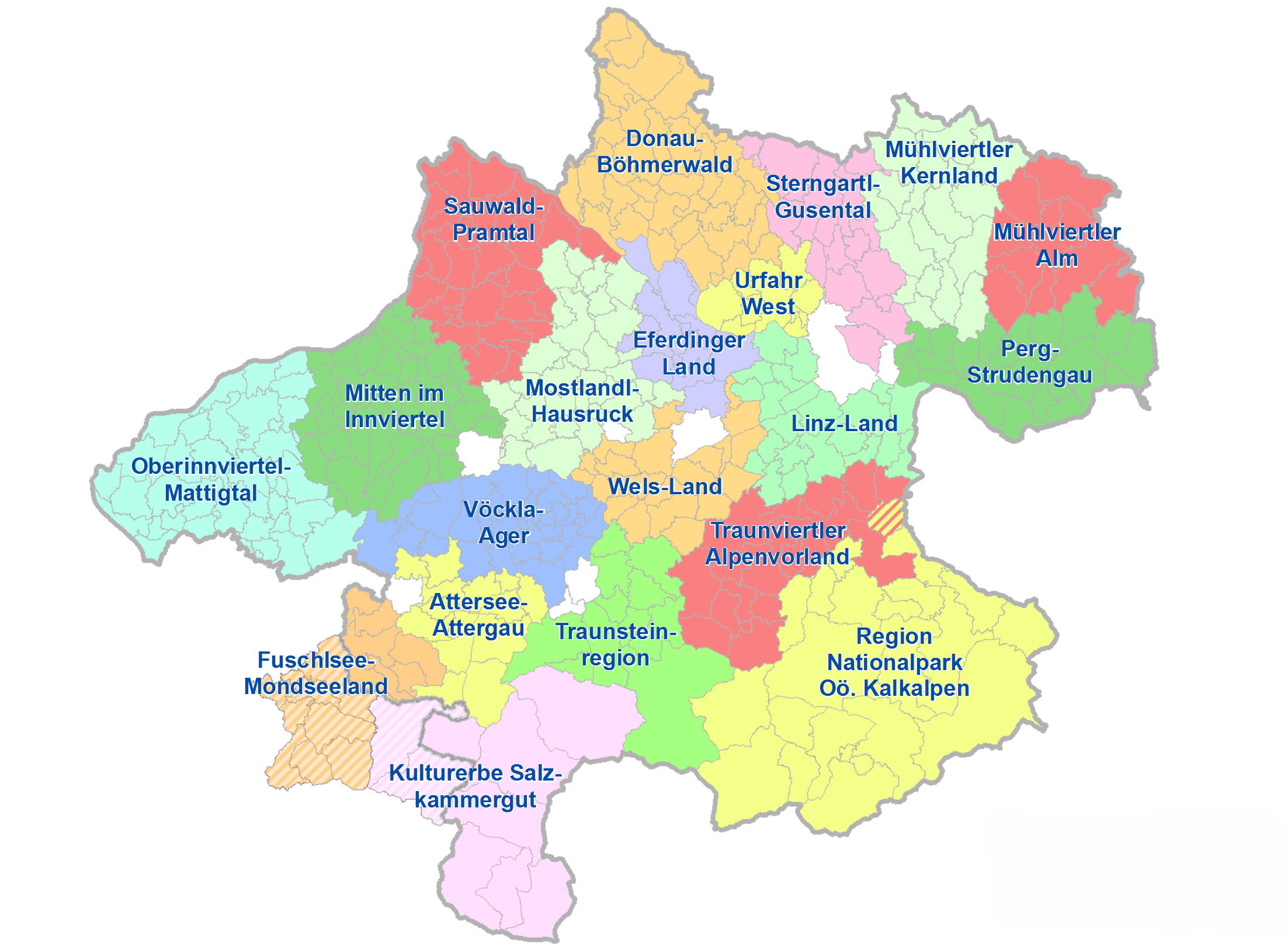 Landkarte LEADER-Regionen