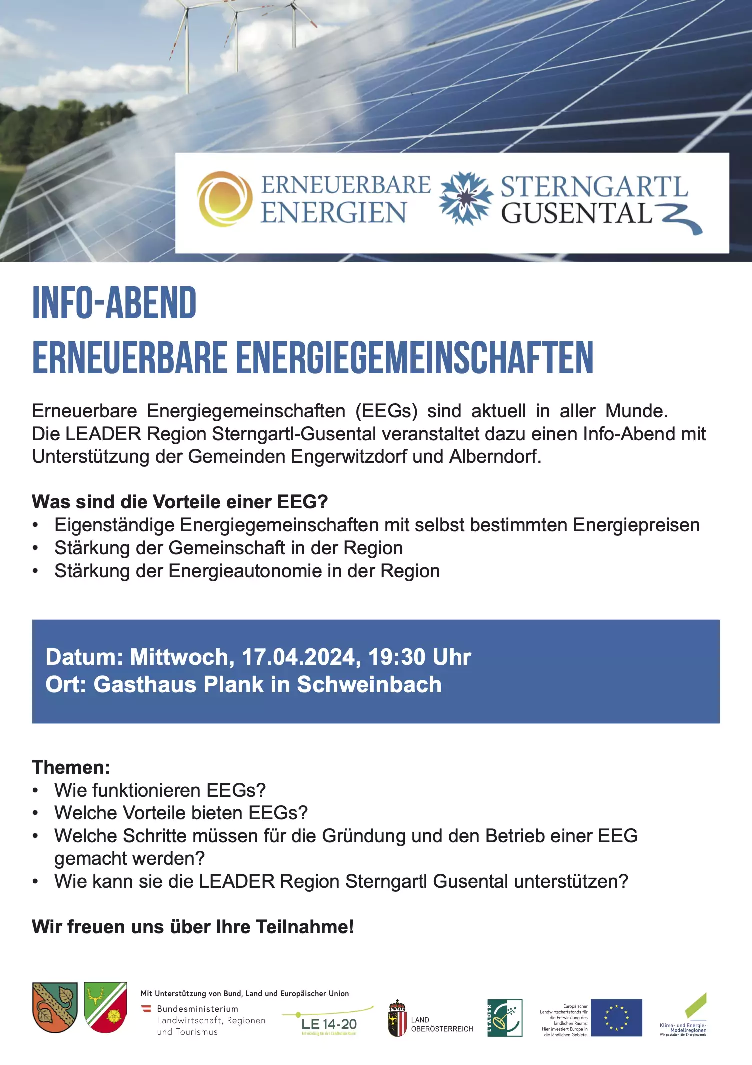 Einladung Infoabend EEG in Schweinbach
