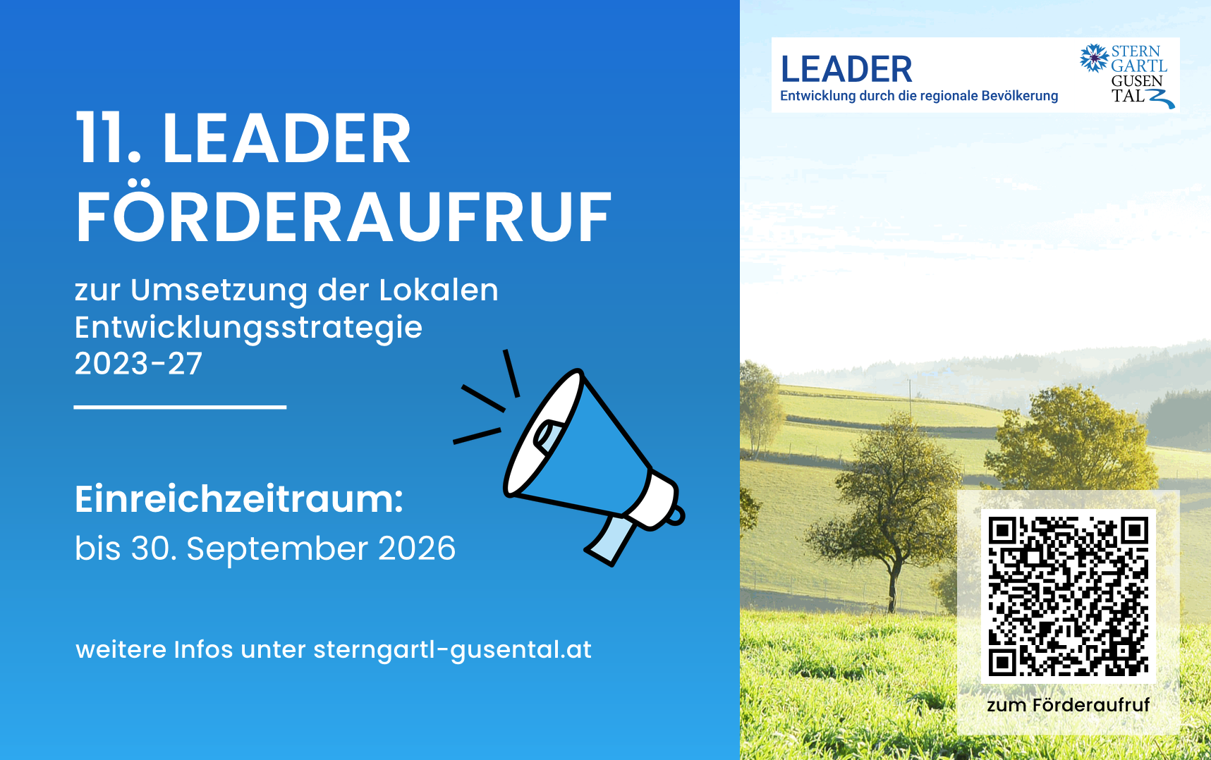 Ideen vor den Vorhang! Förderaufruf in der Region Sterngartl Gusental