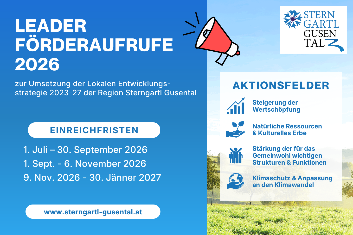 LEADER-Förderaufrufe: Gemeinsam unsere Region gestalten